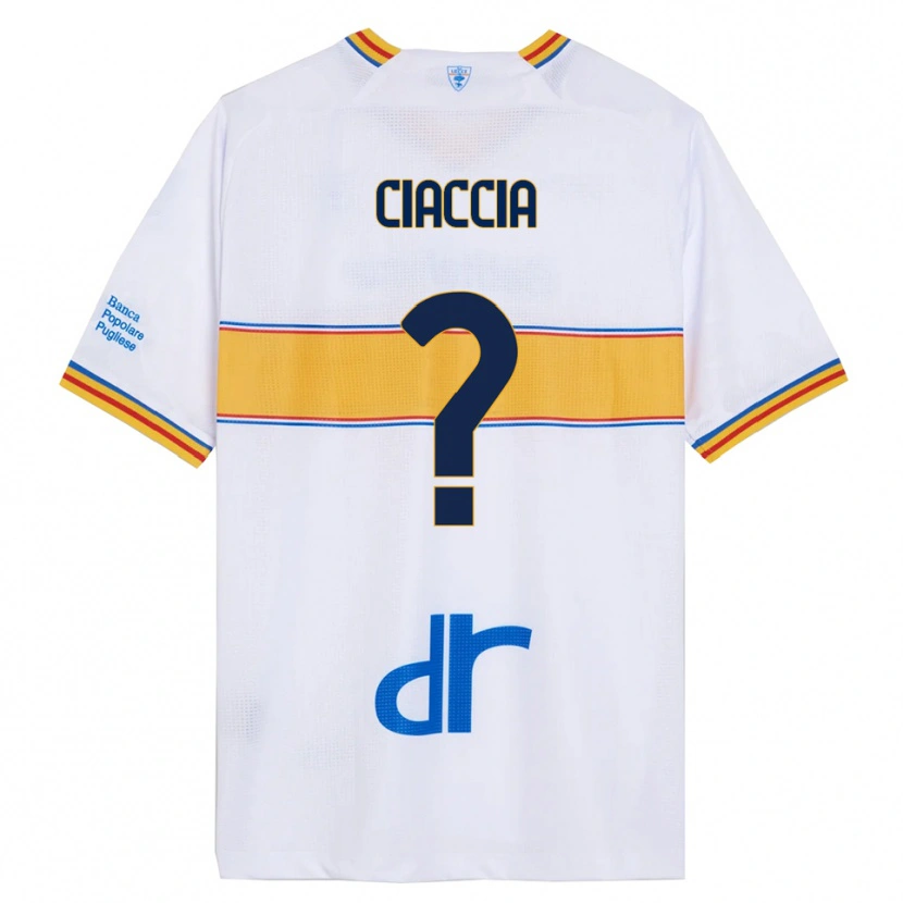 Danxen Hombre Camiseta Mattia Ciaccia #0 Blanco Amarillo 2ª Equipación 2025/26 La Camisa México