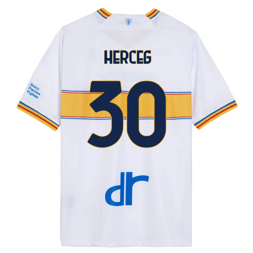 Danxen Hombre Camiseta Lovro Herceg #30 Blanco Amarillo 2ª Equipación 2025/26 La Camisa México