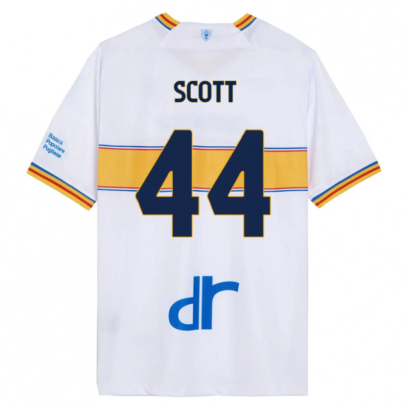 Danxen Hombre Camiseta Elijah Scott #44 Blanco Amarillo 2ª Equipación 2025/26 La Camisa México
