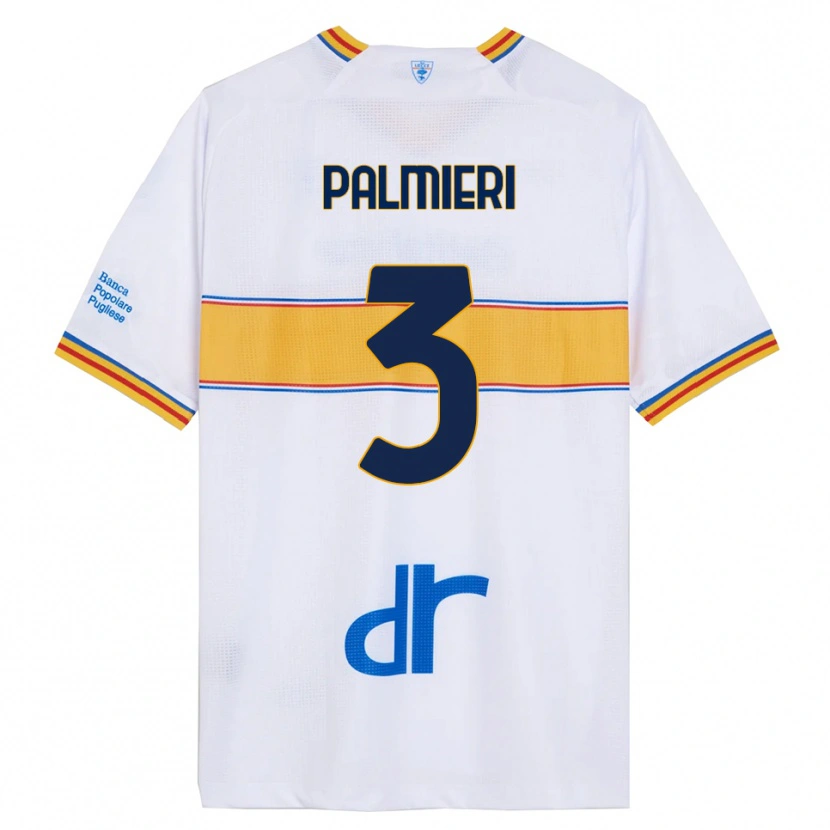 Danxen Hombre Camiseta Andrea Palmieri #3 Blanco Amarillo 2ª Equipación 2025/26 La Camisa México