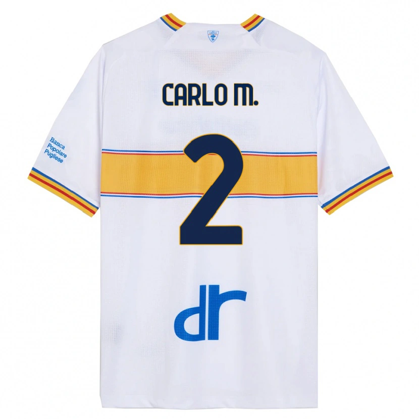 Danxen Hombre Camiseta Carlo Mariano #2 Blanco Amarillo 2ª Equipación 2025/26 La Camisa México