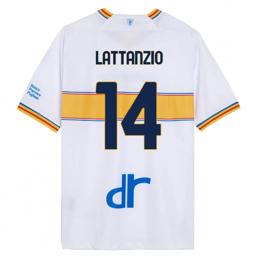 Danxen Hombre Camiseta Gianluca Lattanzio #14 Blanco Amarillo 2ª Equipación 2025/26 La Camisa México