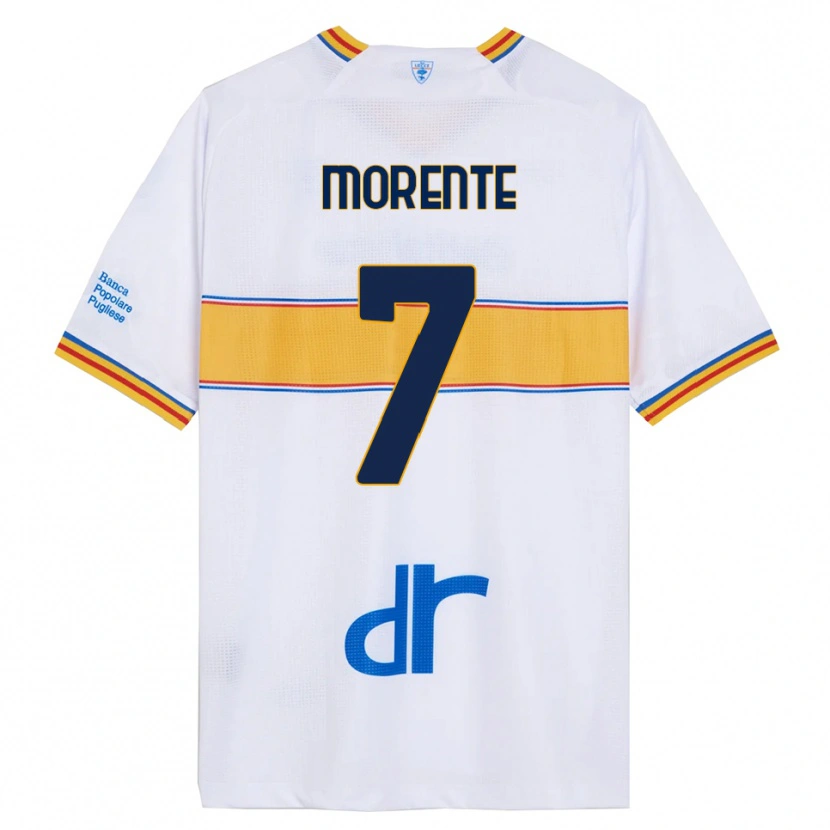 Danxen Hombre Camiseta Tete Morente #7 Blanco Amarillo 2ª Equipación 2025/26 La Camisa México