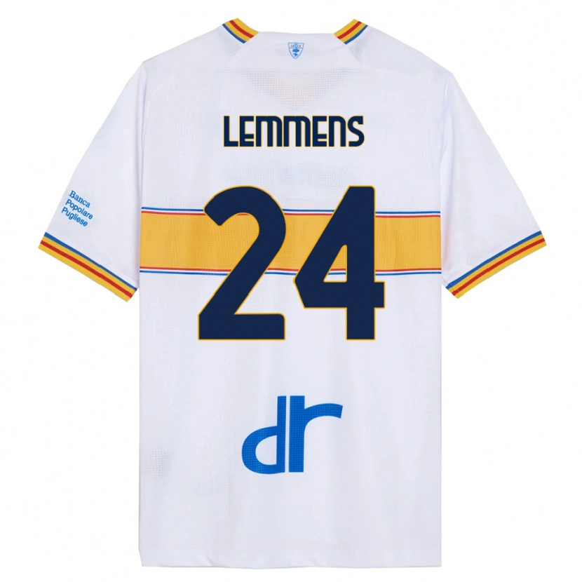 Danxen Hombre Camiseta Mats Lemmens #24 Blanco Amarillo 2ª Equipación 2025/26 La Camisa México