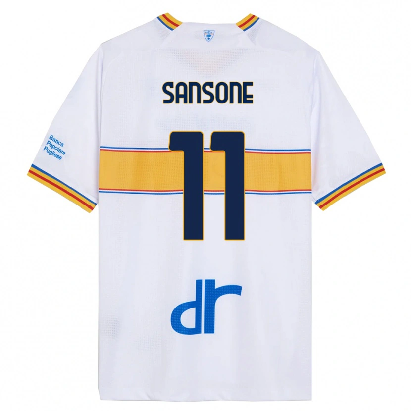Danxen Hombre Camiseta Nicola Sansone #11 Blanco Amarillo 2ª Equipación 2025/26 La Camisa México