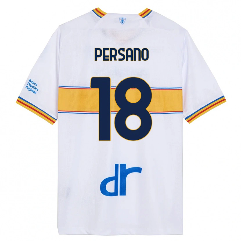 Danxen Hombre Camiseta Emanuele Persano #18 Blanco Amarillo 2ª Equipación 2025/26 La Camisa México