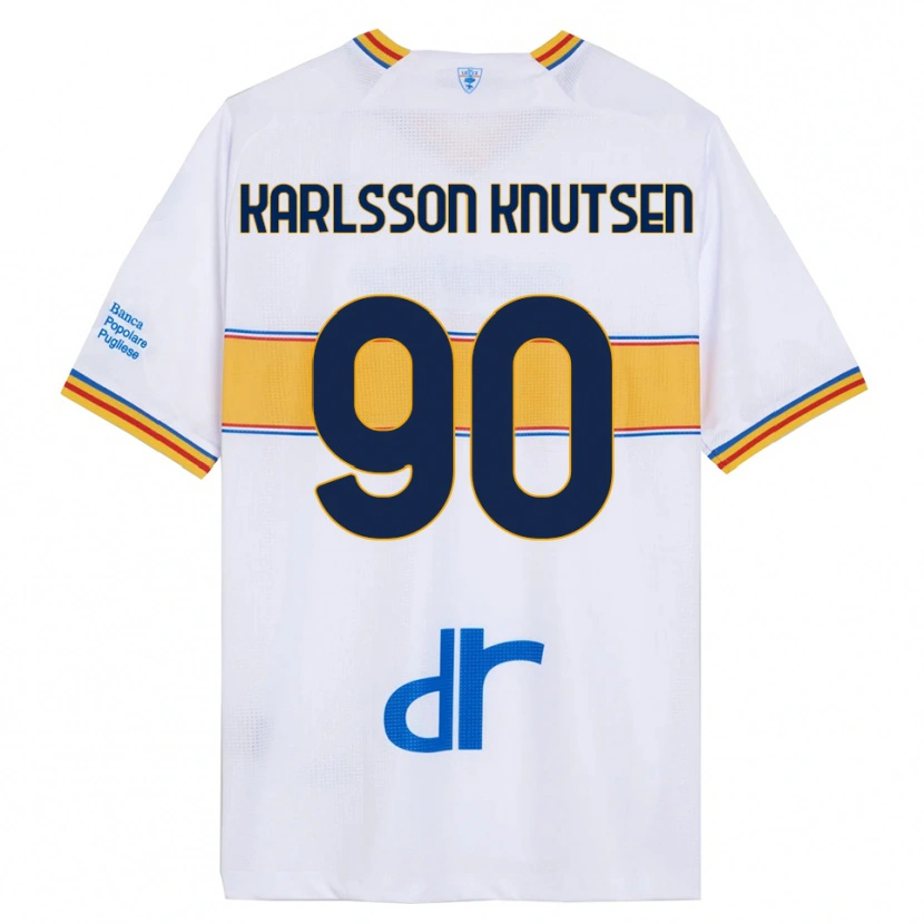 Danxen Hombre Camiseta Storm Karlsson Knutsen #90 Blanco Amarillo 2ª Equipación 2025/26 La Camisa México