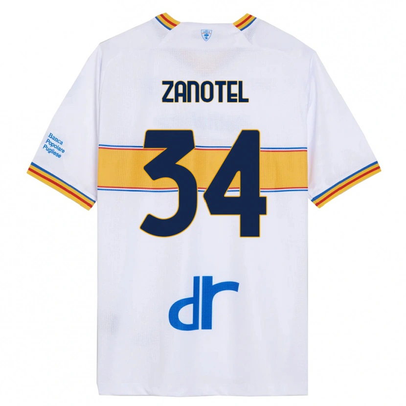 Danxen Hombre Camiseta Giovanni Zanotel #34 Blanco Amarillo 2ª Equipación 2025/26 La Camisa México
