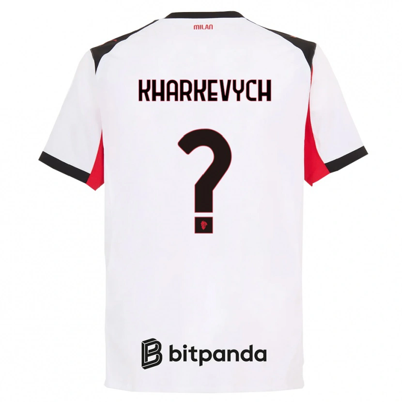 Danxen Hombre Camiseta Yaroslav Kharkevych #0 Blanco Negro 2ª Equipación 2025/26 La Camisa México