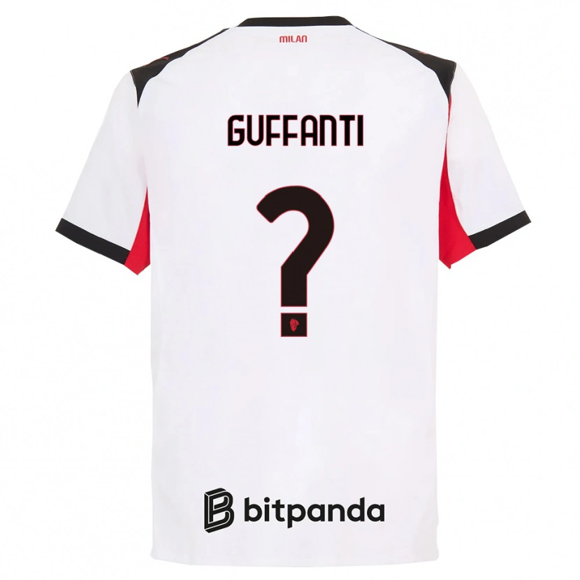 Danxen Hombre Camiseta Alessandro Guffanti #0 Blanco Negro 2ª Equipación 2025/26 La Camisa México