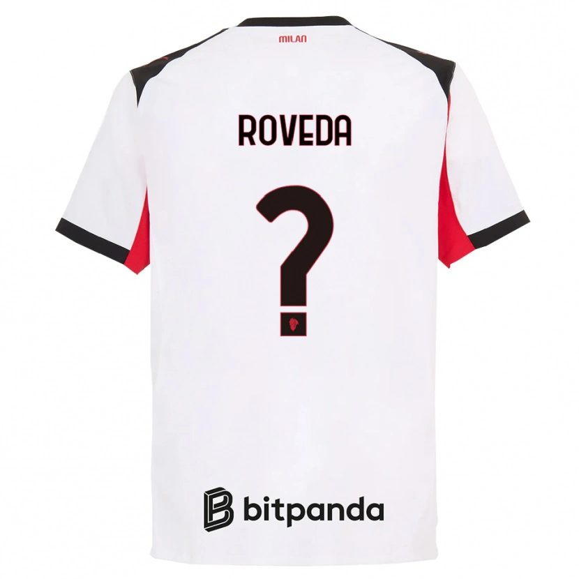 Danxen Hombre Camiseta Samuele Roveda #0 Blanco Negro 2ª Equipación 2025/26 La Camisa México