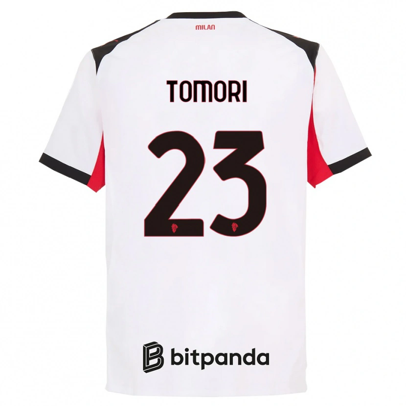 Danxen Hombre Camiseta Fikayo Tomori #23 Blanco Negro 2ª Equipación 2025/26 La Camisa México