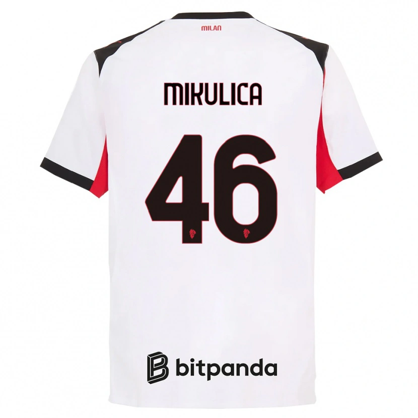 Danxen Hombre Camiseta Petra Mikulica #46 Blanco Negro 2ª Equipación 2025/26 La Camisa México