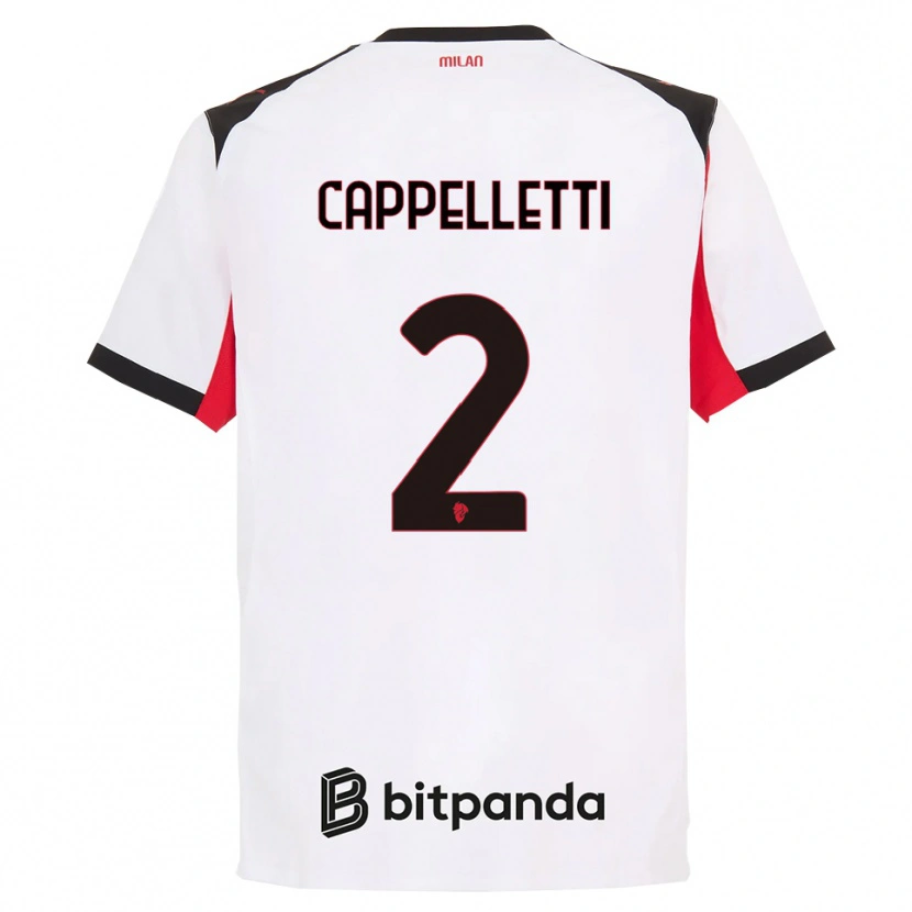 Danxen Hombre Camiseta Mattia Cappelletti #2 Blanco Negro 2ª Equipación 2025/26 La Camisa México
