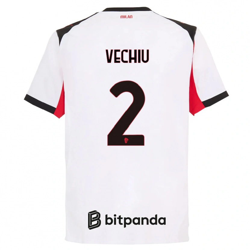Danxen Hombre Camiseta Christian Vechiu #2 Blanco Negro 2ª Equipación 2025/26 La Camisa México