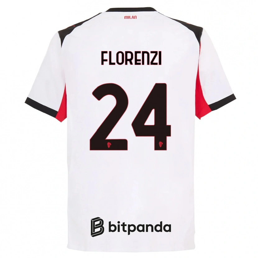 Danxen Hombre Camiseta Alessandro Florenzi #24 Blanco Negro 2ª Equipación 2025/26 La Camisa México