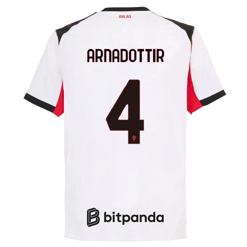 Danxen Hombre Camiseta Guony Arnadottir #4 Blanco Negro 2ª Equipación 2025/26 La Camisa México