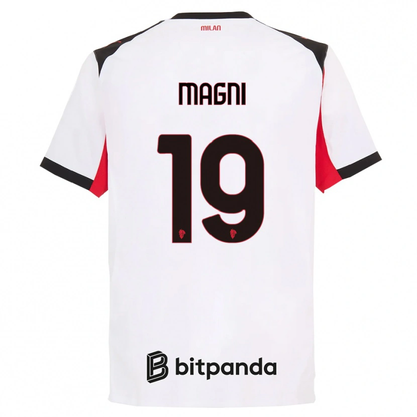Danxen Hombre Camiseta Vittorio Magni #19 Blanco Negro 2ª Equipación 2025/26 La Camisa México
