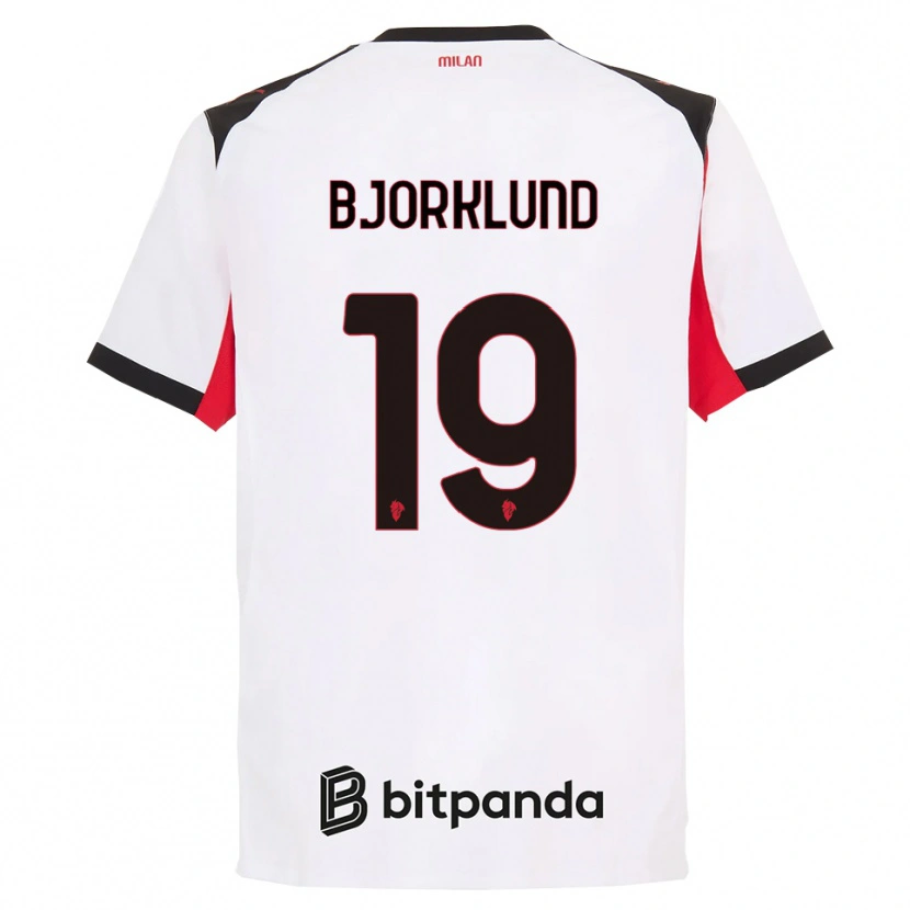 Danxen Hombre Camiseta Lukas Bjorklund #19 Blanco Negro 2ª Equipación 2025/26 La Camisa México