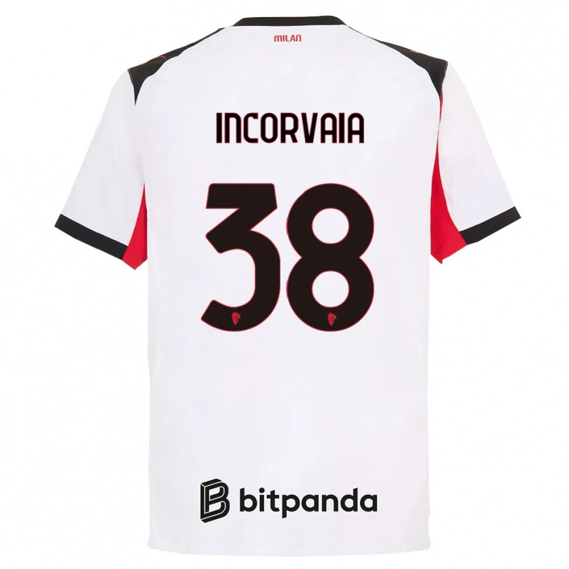 Danxen Hombre Camiseta Giovanni Incorvaia #38 Blanco Negro 2ª Equipación 2025/26 La Camisa México