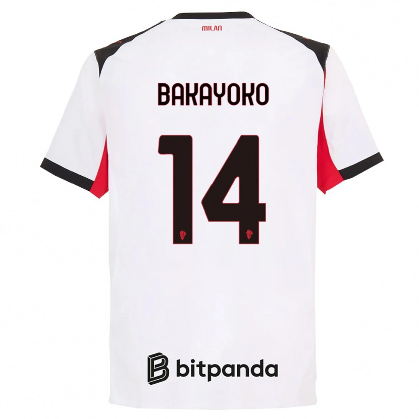Danxen Hombre Camiseta Tiemoue Bakayoko #14 Blanco Negro 2ª Equipación 2025/26 La Camisa México