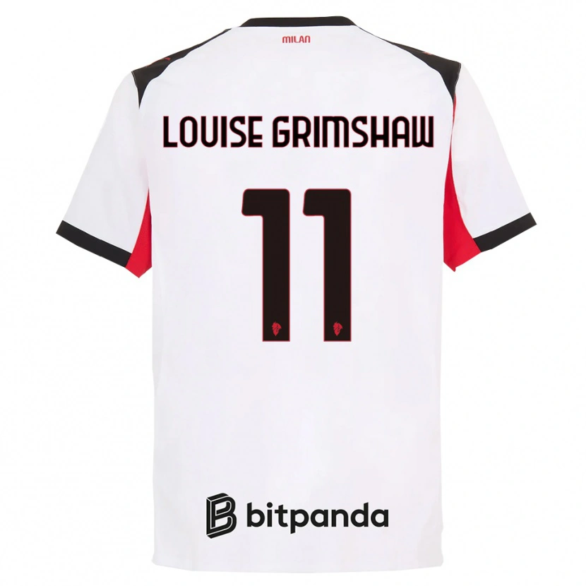 Danxen Hombre Camiseta Christy Louise Grimshaw #11 Blanco Negro 2ª Equipación 2025/26 La Camisa México