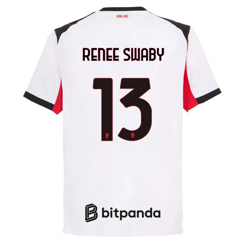 Danxen Hombre Camiseta Allyson Renee Swaby #13 Blanco Negro 2ª Equipación 2025/26 La Camisa México