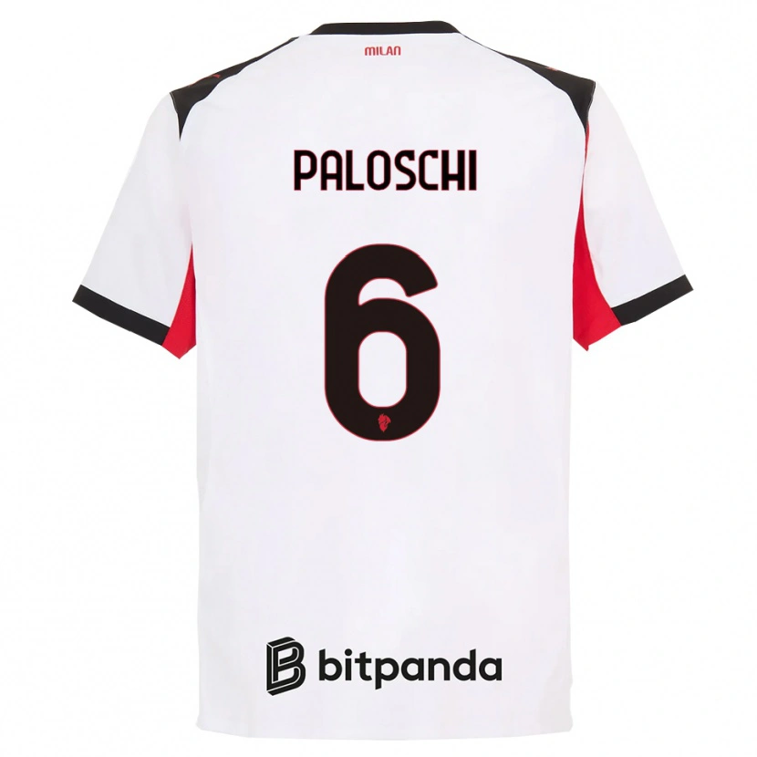 Danxen Hombre Camiseta Dorian Paloschi #6 Blanco Negro 2ª Equipación 2025/26 La Camisa México