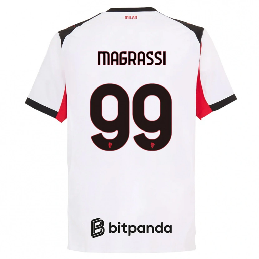 Danxen Hombre Camiseta Andrea Magrassi #99 Blanco Negro 2ª Equipación 2025/26 La Camisa México