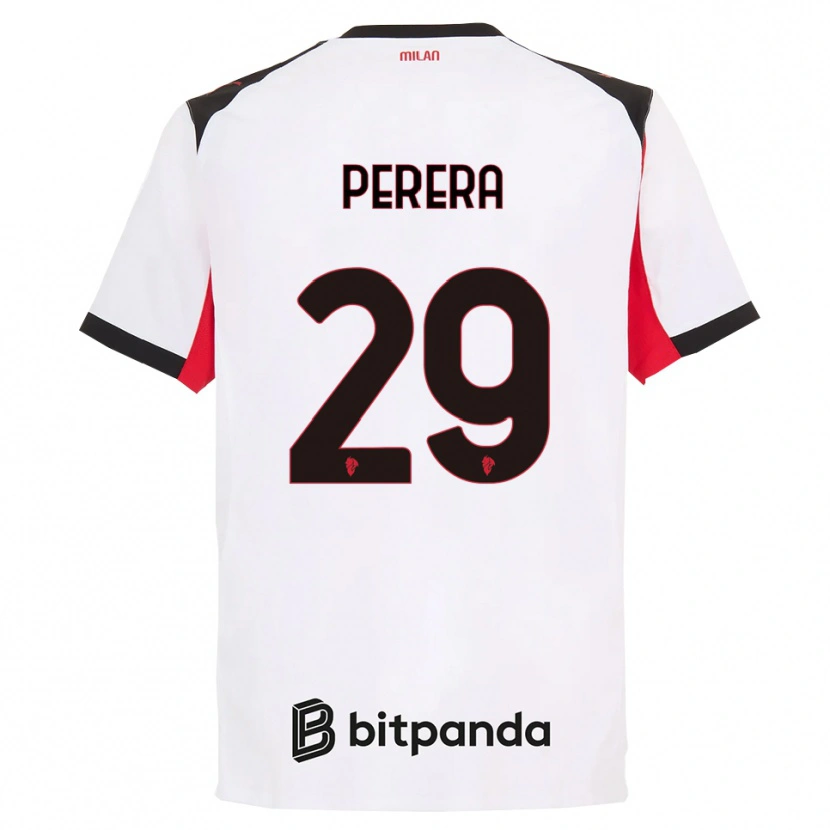 Danxen Hombre Camiseta Nirash Perera #29 Blanco Negro 2ª Equipación 2025/26 La Camisa México