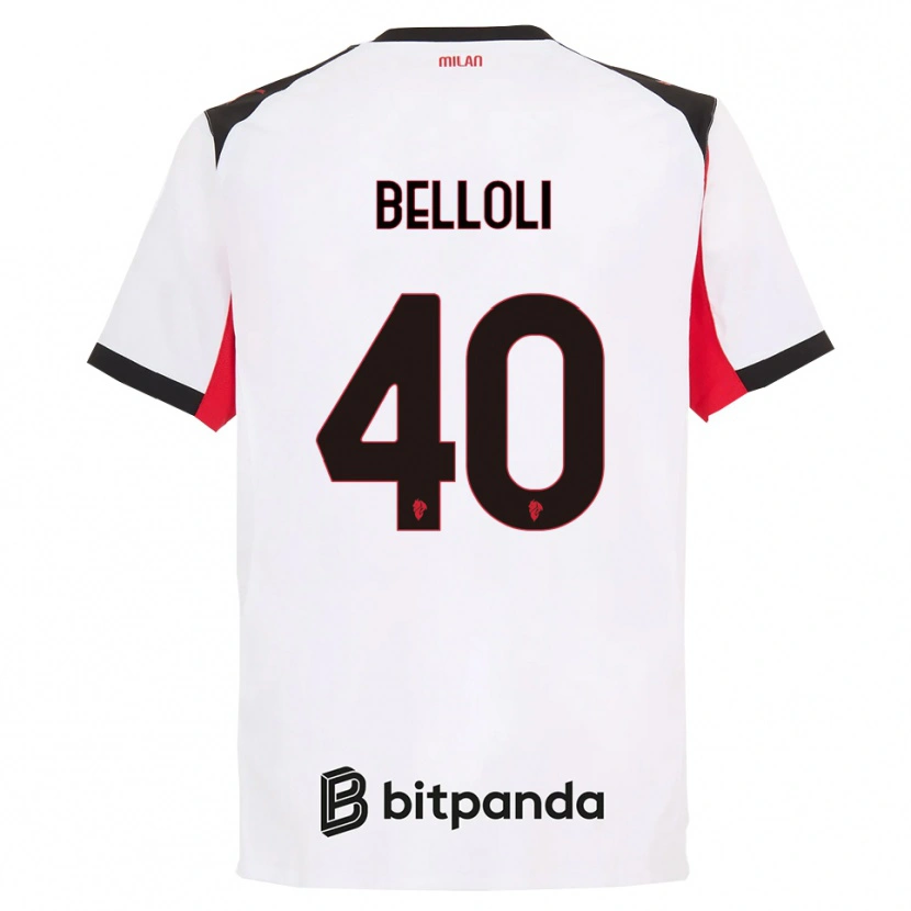 Danxen Hombre Camiseta Sofia Belloli #40 Blanco Negro 2ª Equipación 2025/26 La Camisa México