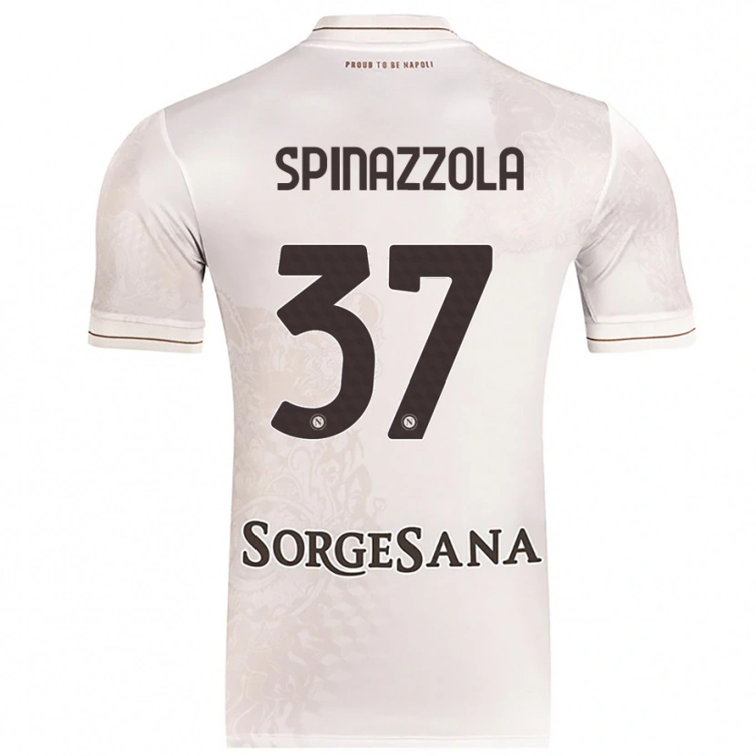 Danxen Hombre Camiseta Leonardo Spinazzola #37 Champán Marrón 2ª Equipación 2025/26 La Camisa México