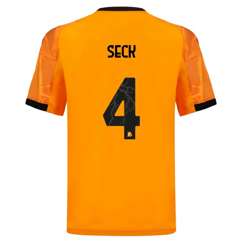Danxen Hombre Camiseta Mohamed Seck #4 Naranja Negro 2ª Equipación 2025/26 La Camisa México