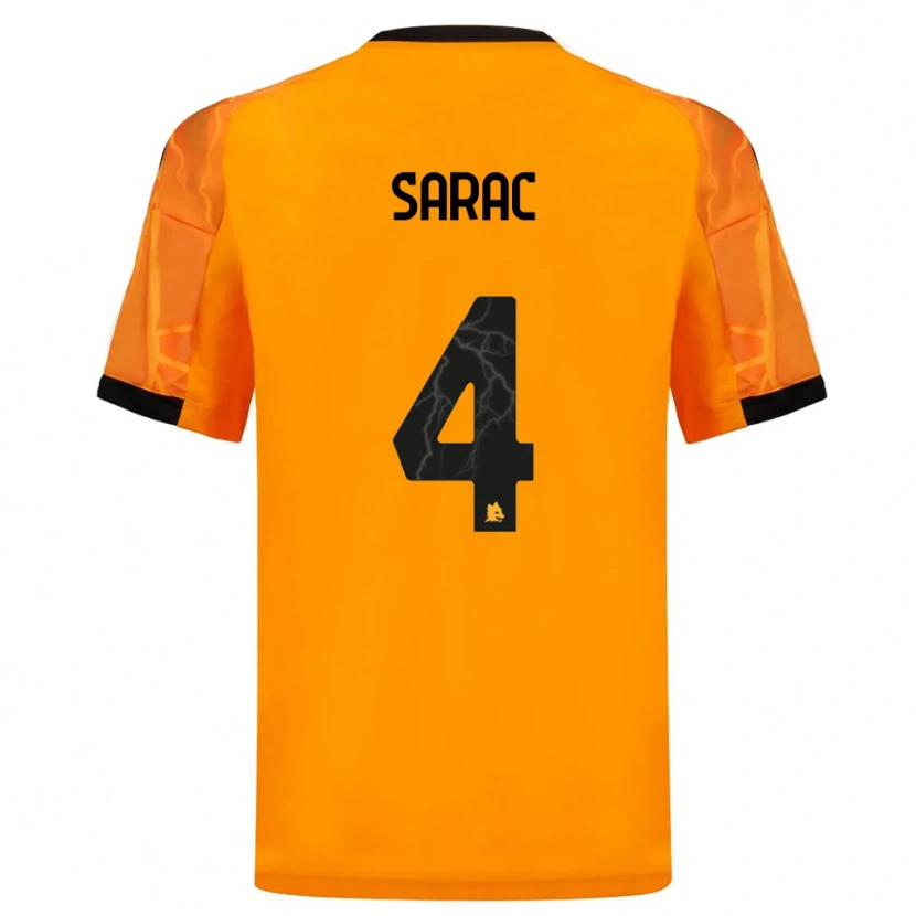 Danxen Hombre Camiseta Pavle Sarac #4 Naranja Negro 2ª Equipación 2025/26 La Camisa México