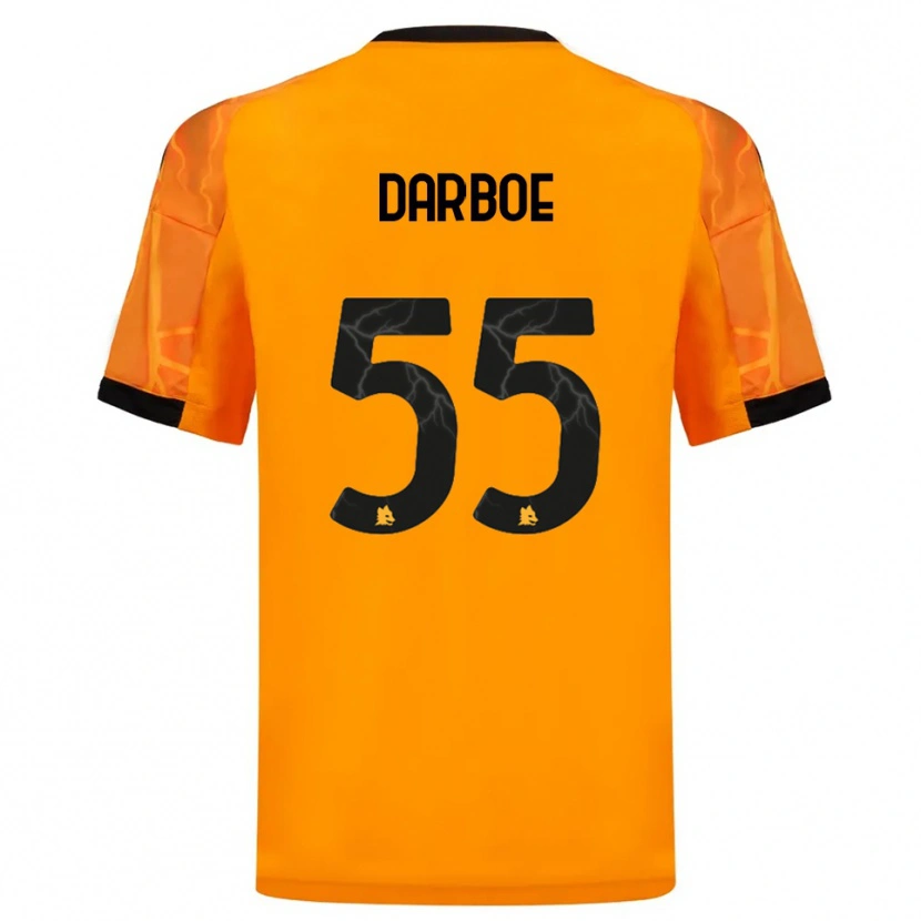 Danxen Hombre Camiseta Ebrima Darboe #55 Naranja Negro 2ª Equipación 2025/26 La Camisa México