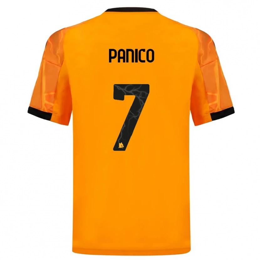 Danxen Hombre Camiseta Francesco Panico #7 Naranja Negro 2ª Equipación 2025/26 La Camisa México