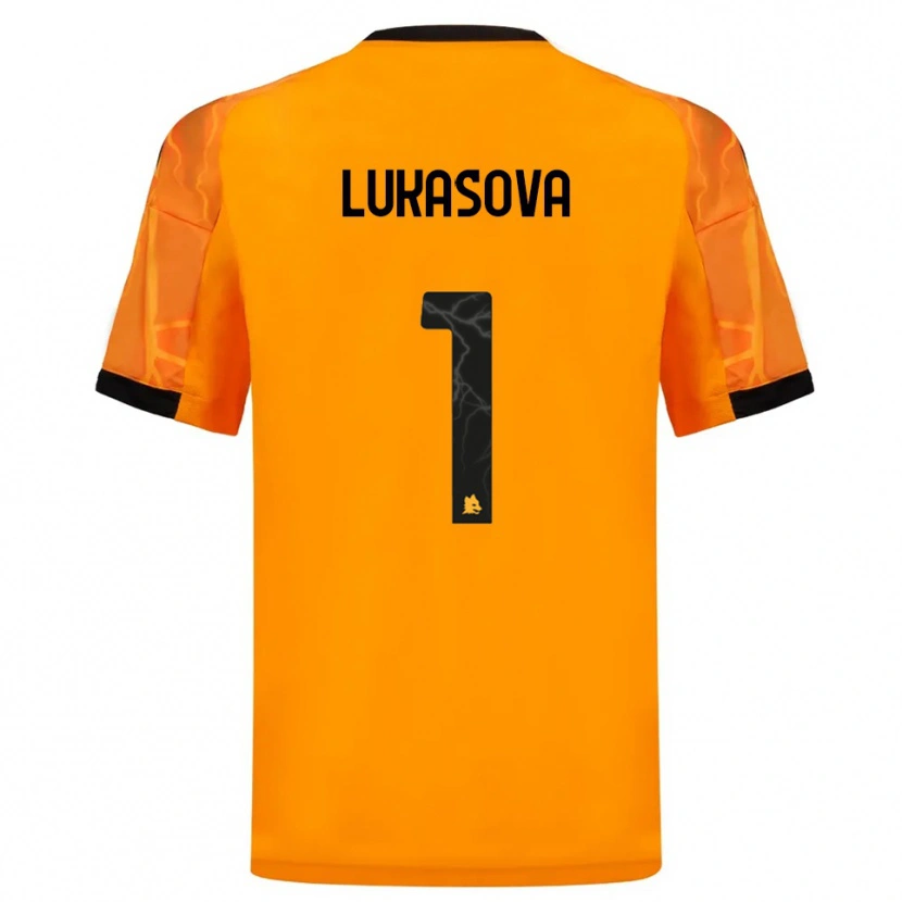 Danxen Hombre Camiseta Olivie Lukášová #1 Naranja Negro 2ª Equipación 2025/26 La Camisa México