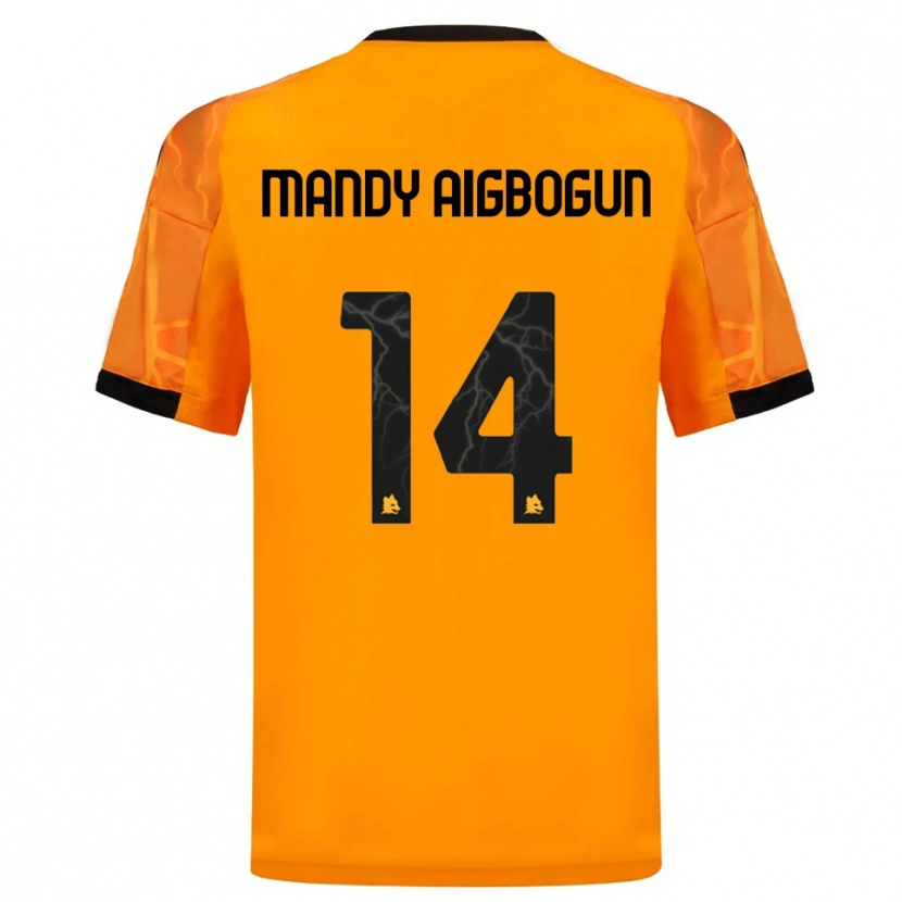 Danxen Hombre Camiseta Eseosa Mandy Aigbogun #14 Naranja Negro 2ª Equipación 2025/26 La Camisa México