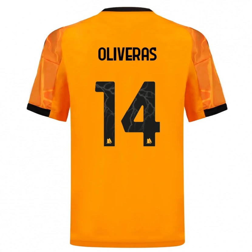 Danxen Hombre Camiseta Jan Oliveras #14 Naranja Negro 2ª Equipación 2025/26 La Camisa México