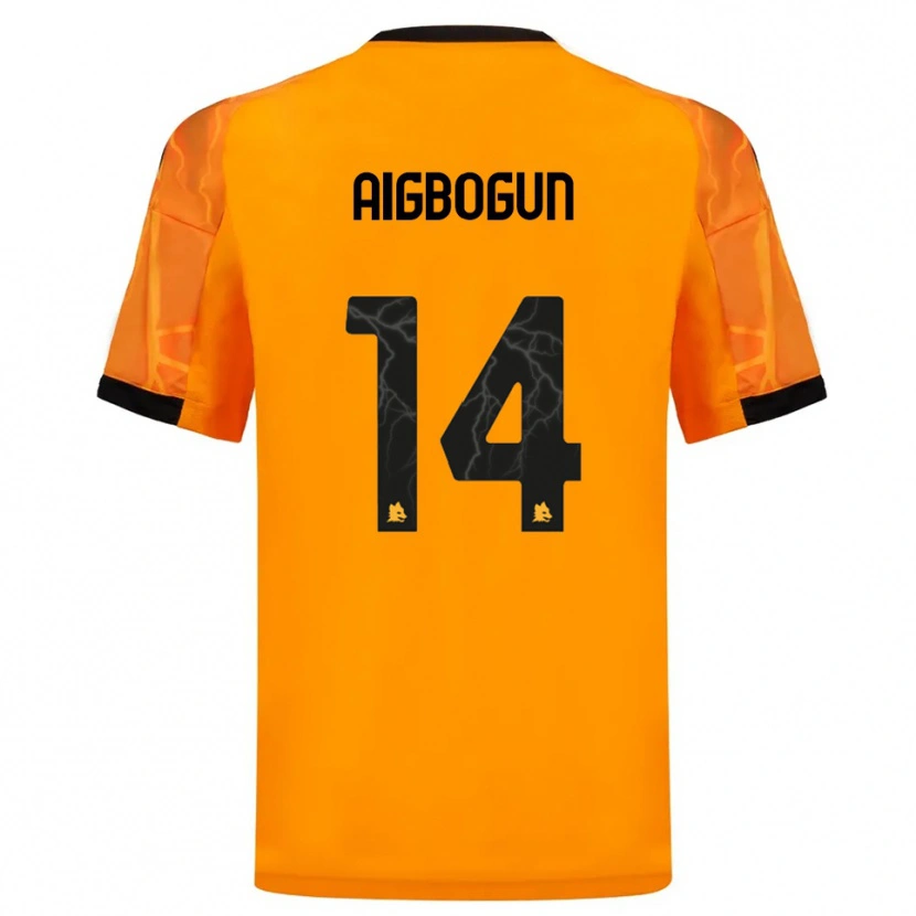 Danxen Hombre Camiseta Eseosa Aigbogun #14 Naranja Negro 2ª Equipación 2025/26 La Camisa México