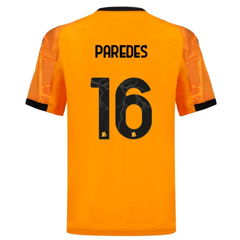 Danxen Hombre Camiseta Leandro Paredes #16 Naranja Negro 2ª Equipación 2025/26 La Camisa México