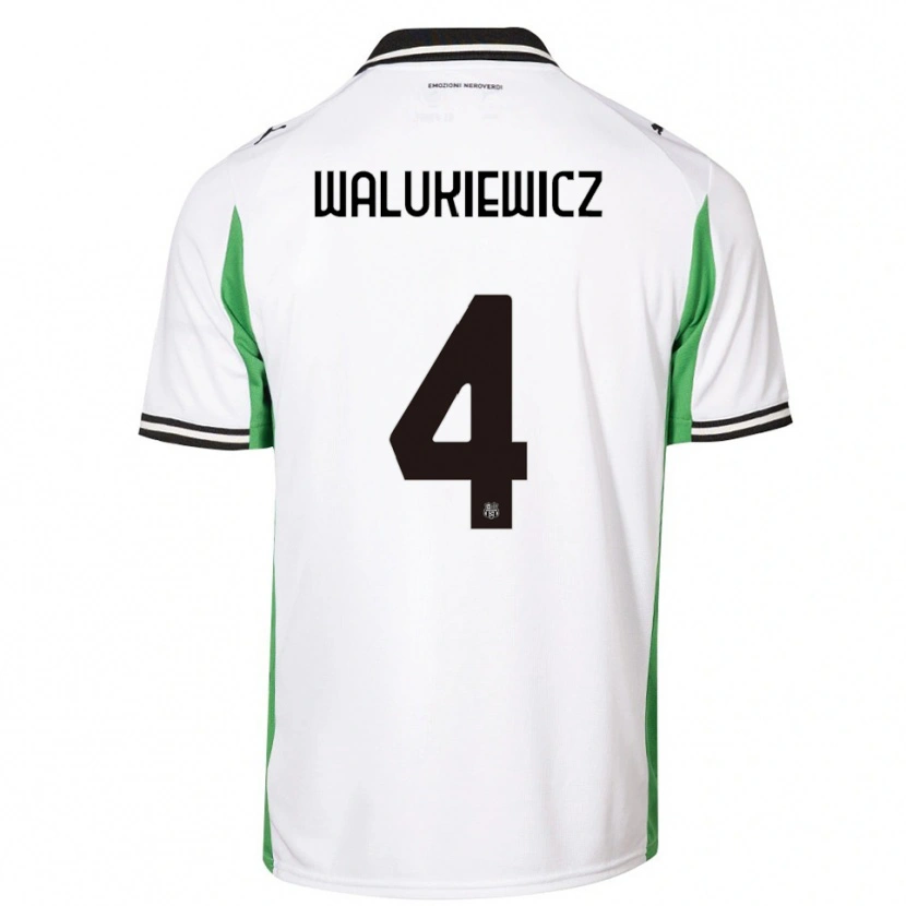 Danxen Hombre Camiseta Sebastian Walukiewicz #4 Blanco Verde Negro 2ª Equipación 2025/26 La Camisa México