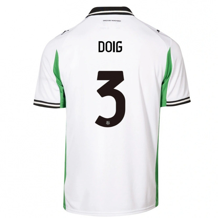 Danxen Hombre Camiseta Josh Doig #3 Blanco Verde Negro 2ª Equipación 2025/26 La Camisa México