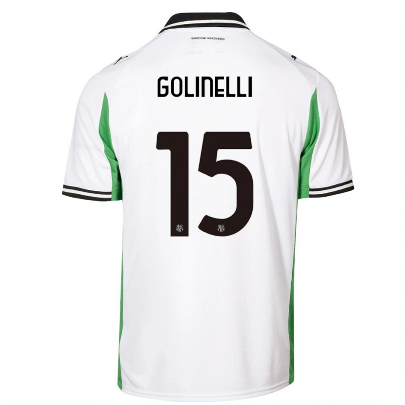 Danxen Hombre Camiseta Emanuele Golinelli #15 Blanco Verde Negro 2ª Equipación 2025/26 La Camisa México