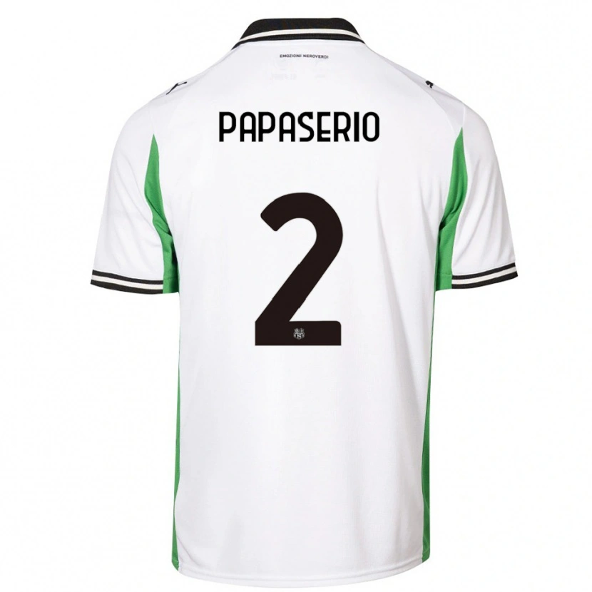 Danxen Hombre Camiseta Gabriele Papaserio #2 Blanco Verde Negro 2ª Equipación 2025/26 La Camisa México