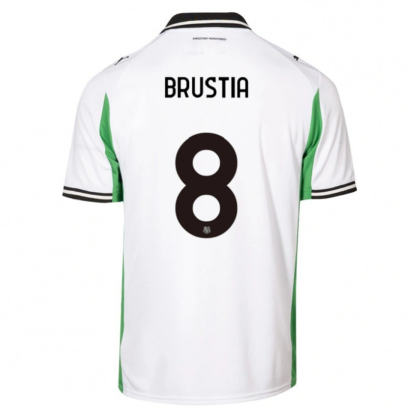 Danxen Hombre Camiseta Martina Brustia #8 Blanco Verde Negro 2ª Equipación 2025/26 La Camisa México