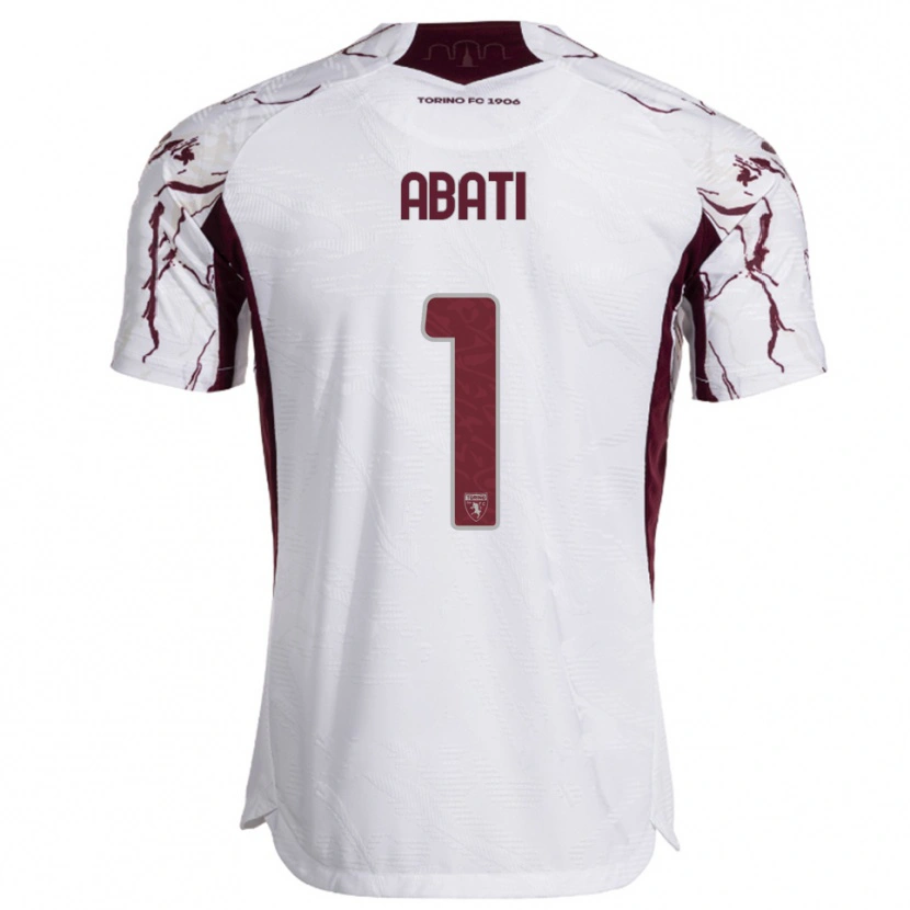 Danxen Hombre Camiseta Lorenzo Abati #1 Blanco Borgoña 2ª Equipación 2025/26 La Camisa México