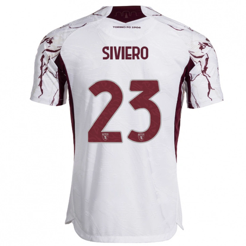Danxen Hombre Camiseta Lapo Siviero #23 Blanco Borgoña 2ª Equipación 2025/26 La Camisa México