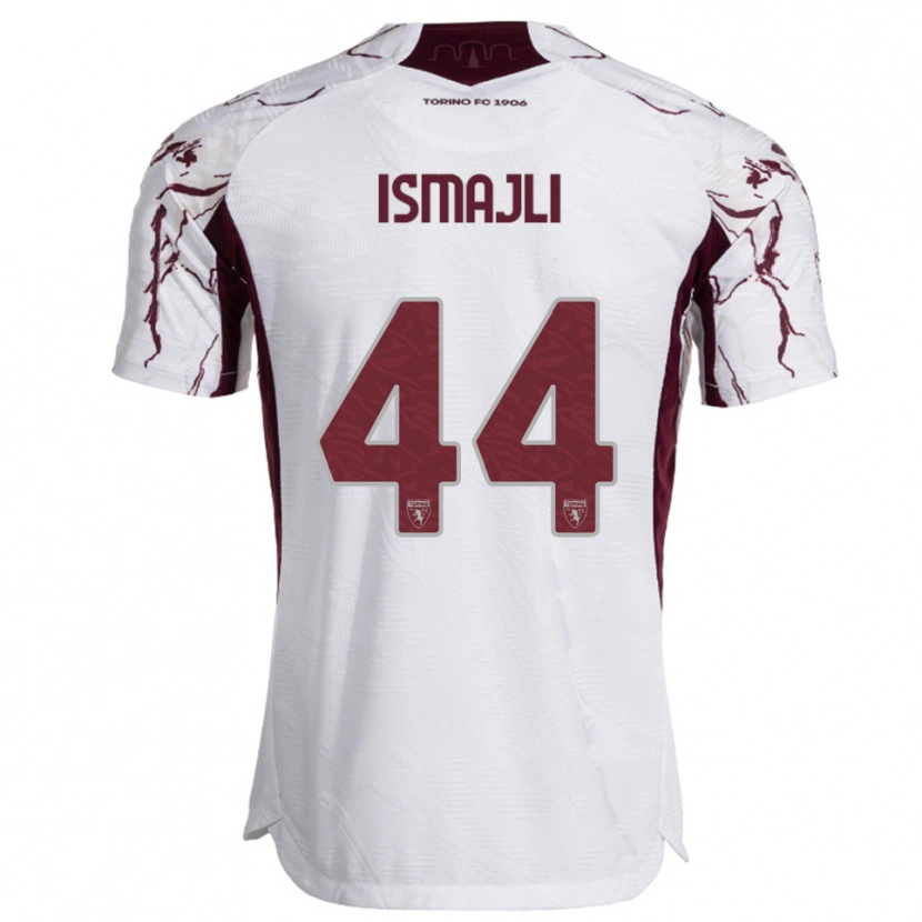 Danxen Hombre Camiseta Ardian Ismajli #44 Blanco Borgoña 2ª Equipación 2025/26 La Camisa México