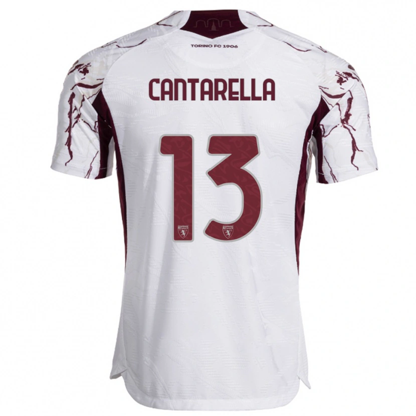 Danxen Hombre Camiseta Luca Cantarella #13 Blanco Borgoña 2ª Equipación 2025/26 La Camisa México